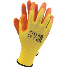 Reis RTELA_YP8 Schutzhandschuhe, Gelb-Orange, 8 Größe, 12 Stück
