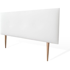 amuéblate online Kopfteil Pisa gepolstert + Beine, hochwertiger Bezug aus hochwertigem Kunstleder, Maße 170 x 60 cm (160 cm Bett), Weiß