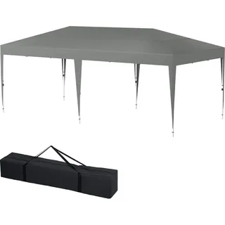 YUENFONG Pavillon Partyzelt 3x6m Metall Faltpavillon Faltbar Gartenpavillon Wasserdicht Stabil Gartenzelt Pergola für Party, Marktstand, Garten Outdoor Camping, Grau - Grau
