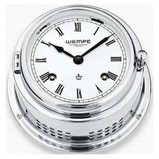 Wempe - CW360001 - Glasenuhr - 150mm - Messing verchromt - römische Ziffern - BREMEN II - Silber, Weiß