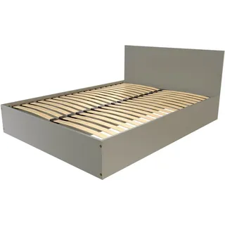 Bettkasten 2 Sitzer aus Holz mit Kopfteil - 160x200 - Grau