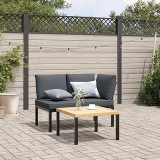Langlebig Gartenbank mit Kissen Schwarz Aluminium - Gartenbänke Octo6435282 1parcel - Schwarz