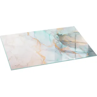 Funkenschutzplatte – Glasbodenplatte für Kaminofen – Kaminunterlage aus Glas – 100x50 cm – Feuerfeste Ofenbodenplatte – Hitzebeständige Schutzplatte für Kamin – Transparente Bodenschutz Glasplatte – Abstraktes Fluidmuster