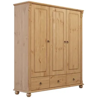 otto home »Tessin« beige (natur), B:128cm H:140cm T:38cm, Massivholz, Schränke, Wäscheschrank, aus massiver Kiefer, in 2 Breiten: viel Stauraum, FSC zertifiziert,