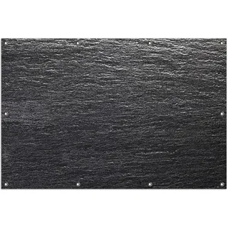 Wallario Outdoor-Poster für Garten oder Balkon, Motiv Muster schwarz-weiße Steintafel Optik, in ca. 100 x 150 cm - Gelb