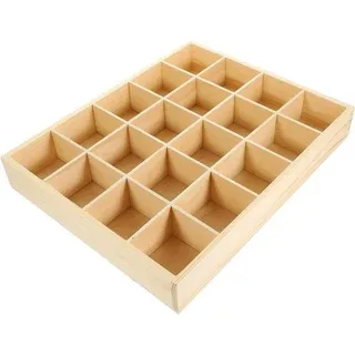 Holzbox mit 20 Fächern und Organizer für Wäsche