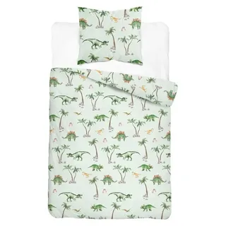 Bettwäsche, Baumwollbettwäsche für Kinder 140x200 xoxo 5712a Dinosaurier - Bunt