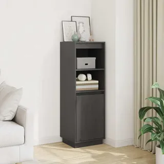 vidaXL Highboard Grau 37x34x110 cm Massivholz Kiefer - Grau