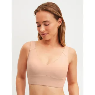 Bustier CALIDA "Natural Skin", Damen, Gr. S (40/42), N-Gr, beige (rose teint), Interlock, Obermaterial: 83% Modal (TENCELTM), 17% Elasthan, BHs Bustier, aus weicher Interlock-Qualität, atmungsaktiv, ohne Bügel