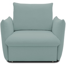 DOMO. Collection Cloud Box, Sessel mit Schlaffunktion und Boxspringfederung, Sofa mit Bettauszug, Polstersessel, 120 cm, Einzelsessel in mint