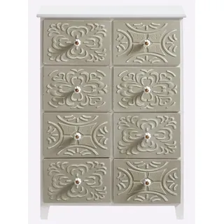 Kommode HEINE HOME, grau (salbei, weiß), B:65cm H:90,5cm T:33cm, MDF, Sideboards, Kommode