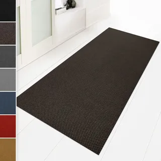 Floordirekt Schmutzfangmatte 120 x 200 cm Braun, ideal auch als Schmutzfangteppich nach Maß, Teppich Flur Läufer, Küchenteppich - waschbar rutschfest, Sauberlaufmatte, Meterware (Hong Kong)