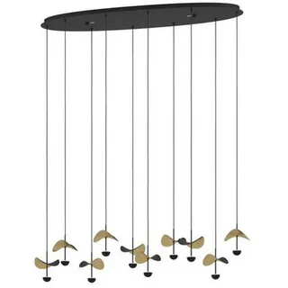 Eglo Led-Pendelleuchte , Schwarz, Goldfarben , Metall , oval , 33x150x112 cm , Lampen & Leuchten, Innenbeleuchtung, Hängeleuchten, Pendelleuchten