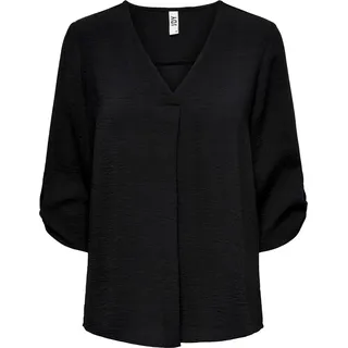 Damen JDY Lange Hemd Bluse 3/4 Ärmel JDYDIVYA Freizeit Tunika | 42 - Schwarz