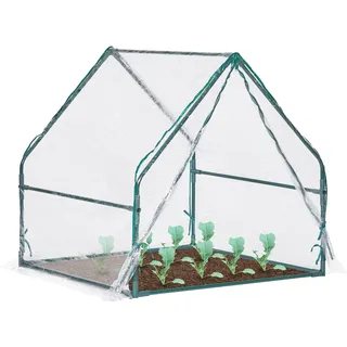 Relaxdays Folienfrühbeet, PVC, mit Tür, - transparent