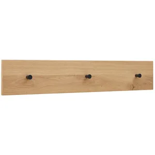 Dieter Knoll Hakenleiste , Anthrazit, Eichefarben , Holz, Metall , Eiche , furniert , 80x15x2 cm , Made in Germany , Aufhängemöglichkeit , Garderobe, Garderobenhaken, Hakenleisten