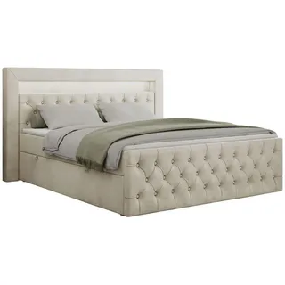MKS Boxspringbett 160 x 200 cm H3 Beige