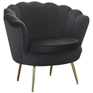 SalesFever Muschelsessel Höhe: 78 cm, schwarz/goldfarben