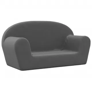 vidaXL Kindersofa 2-Sitzer Anthrazit Weich Plüsch - Grau