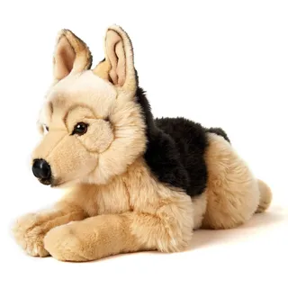 Uni-Toys Deutscher Schäferhund, liegend 45 cm (Länge) - Plüsch-Hund, Haustier - Plüschtier, Kuscheltier