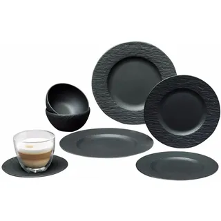 Villeroy & Boch Starter-Set Manufacture Rock Geschirr-Set 10-tlg. schwarz
