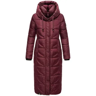 Navahoo Steppmantel Waffelchen Fashion Wintermantel mit Gehschlitzen und Kapuze rot