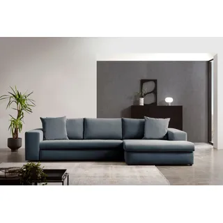 Home affaire Ecksofa »SLEETLAND XXL in Samtvelours oder Vintage-Leder-Optik, L-Form,« besonders groß und bequem, grau