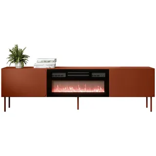 Mirjan24 Rafael TV-Lowboard 200x58x40 cm Rot/Glas