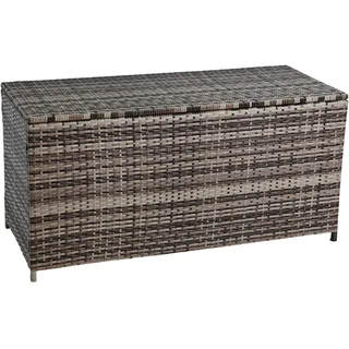 Estexo Auflagenbox Poly Rattan Kissenbox Gartenbox Aufbewahrungsbox Box Beige-Braun