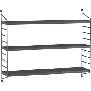 [en.casa] Modulares Wandregal Strängnäs 4er Set Dunkelgrau