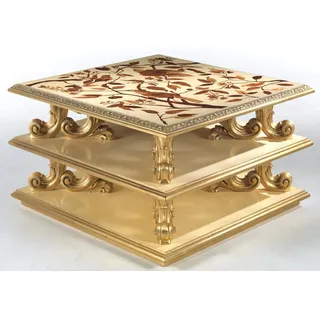Couchtisch Tisch Beistelltisch Wohnzimmertisch Holz Royal Beistell Barock Neu - Gold