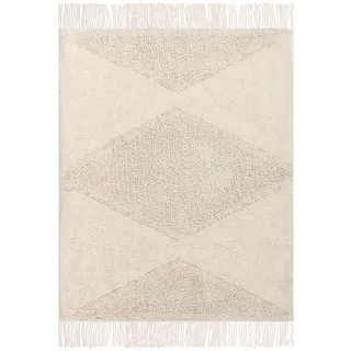 Beliani Kinderteppich Hellbeige 140/200 cm Baumwolle Khonoma , Beige , Textil , Rechteckig , 140x200 cm , Teppiche und Böden, Teppiche, Kinderteppiche
