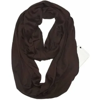 SHTGOI Unendlichkeitsschal Einfarbiger Schal mit Versteckter Reißverschlusstasche Leichter Reiseschal Infinity Kreis-Schal Baumwolle Bandanas Weiche Schlauchschal für Damen und Mädchen Kaffee