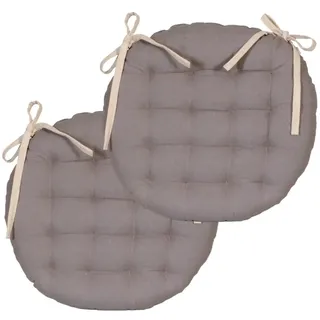 Atout Ciel Stuhlkissen rund 40 cm Beige/Grau