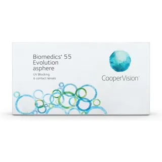 Biomedics 55 Evolution Monatslinsen weich, 6 Stück / BC 8.6 mm / DIA 14.2 / -8,00 Dioptrien