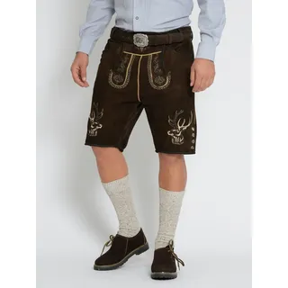 Trachtenhose JCC "Trachtenhose 31023200", Herren, Gr. 62, EURO, braun (schwarz braun), Obermaterial: 100% Ziegenveloursleder GOVL., Hosen Trachtenhose