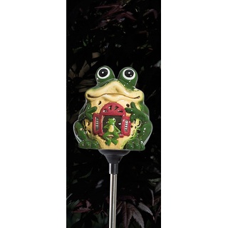 HGD LED Gartenstecker Frosch mit Solar, Grün, 8 x 8 x 82 cm, CS34-001-frosch