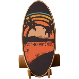 Ombakkayu Sunset Balance Board - Black / Orange - One Size