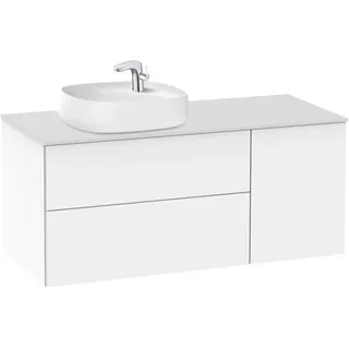 Waschbecken links + Unterschrank 2 Schubladen + 1 Tür Beyond Roca, 120 x 50 x 52 cm, Weiß (A851400806)