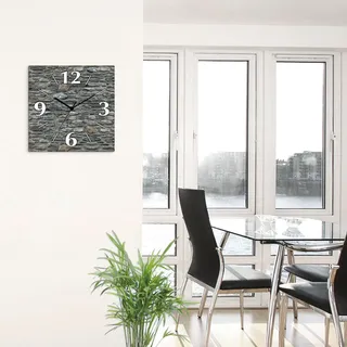 Artland Wanduhr »Schiefermauer« wahlweise mit Quarz- oder Funkuhrwerk, lautlos ohne Tickgeräusche, grau