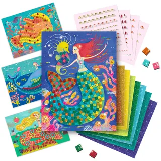 Djeco Mosaik-Box EL Lied der Meerjungfrauen 39423, Mehrfarbig