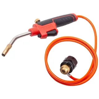 Rothenberger Industrial Multibrenner Set mit 1,35 m Propan-Gasschlauch | Anschluss an Schraubgaskartusche 7/16" EU, Lötgerät zum Hart- und Weichlöten, Gas Lötkolben, Arbeitstemperatur 800°C
