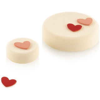 silikomart CHABLON HEART Silikonformen Herzen - Set 2 Formen 30 Vertiefungen 31X31 H 2 MM - Professionelles Zubehör für Küche und Konditorei - Formen für Kuchendekorationen zum Valentinstag