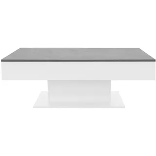 ML-Design Couchtisch mit 2 Staufächern, 110x60x40 cm, - Weiß