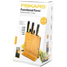Fiskars Functional Form Bamboo knife block 5 knives