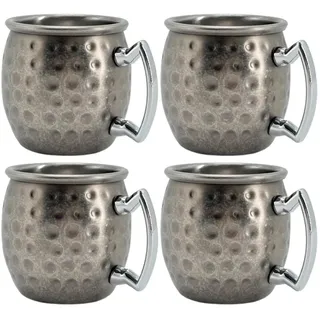 Novel Moscow-Mule-Becher , Grau, Silberfarben , Metall , 60 ml , Lfgb , Gläser, Cocktailgläser