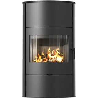 Kaminofen aus stahl KRATKI AB/S/2/ROLLO Hoch Ø 150 10 kW schwarz Verkleidung - Schwarz