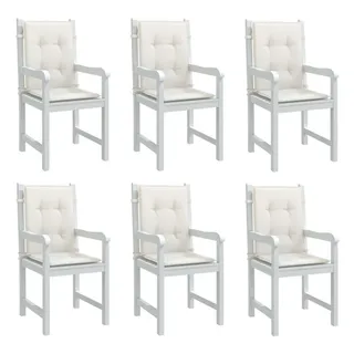 vidaXL Niedriglehner Auflagen 100 x 50 x 4 cm melange Creme 6 St.