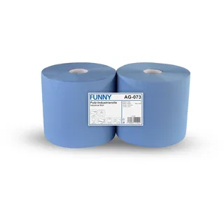 Funny Putzpapierrollen, 3 lagig, recycling blau, 26 cm, 500 Blatt, 1er Pack 1 x 2 Stück)