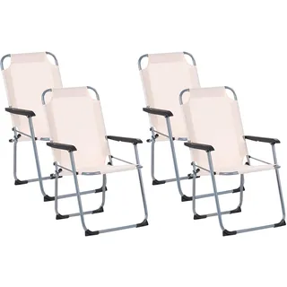 Beliani Gartenstuhl 52 x 88 x 55 cm beige/schwarz/grau 4 St.